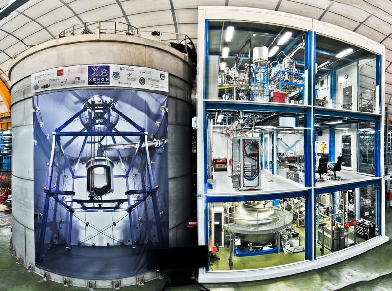 XENON1T installation in the underground hall of Laboratori Nazionali del Gran Sasso. (Image: Roberto Corrieri and Patrick De Perio)